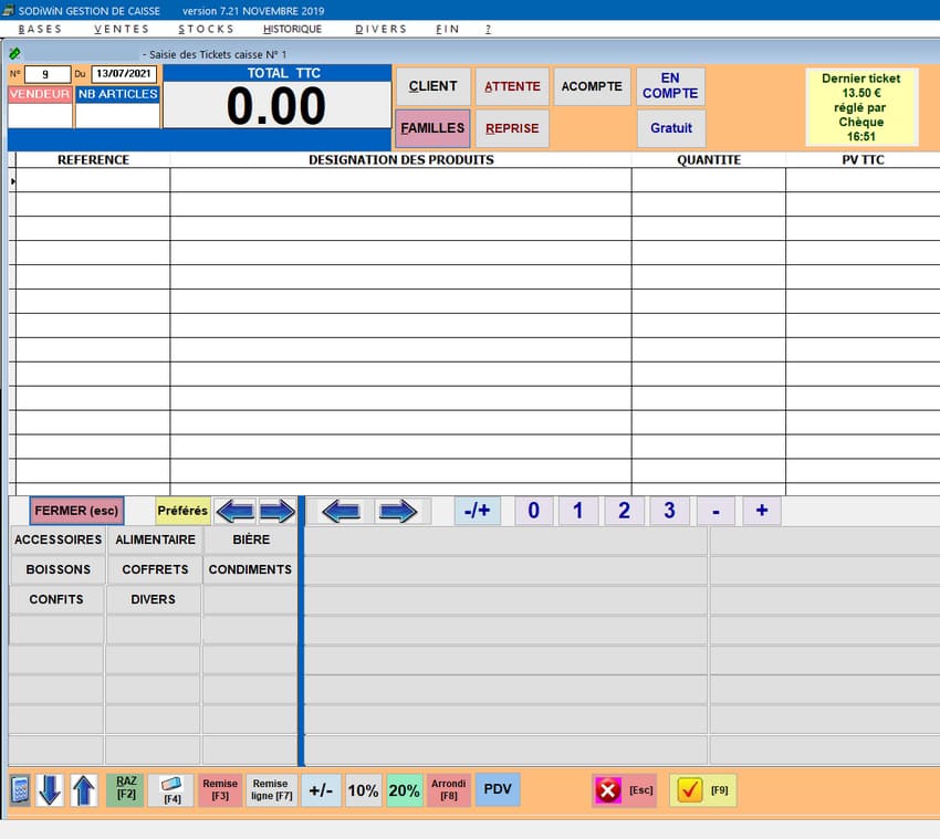 screen tikcet de caisse